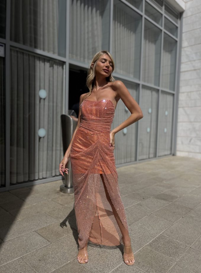 שמלת לינדה כתום