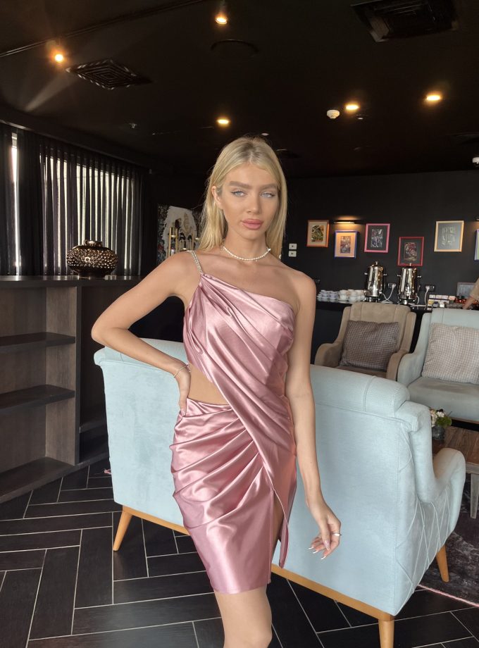 שמלת גין מיני ורוד