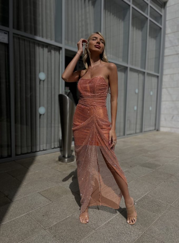 שמלת לינדה כתום