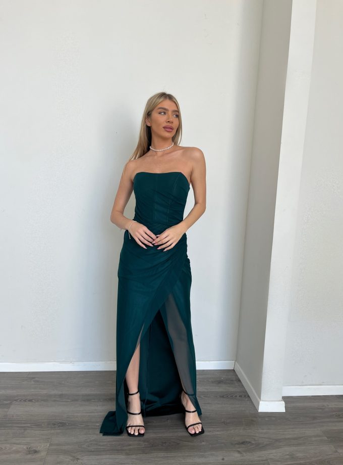 שמלת אדל ירוק בקבוק