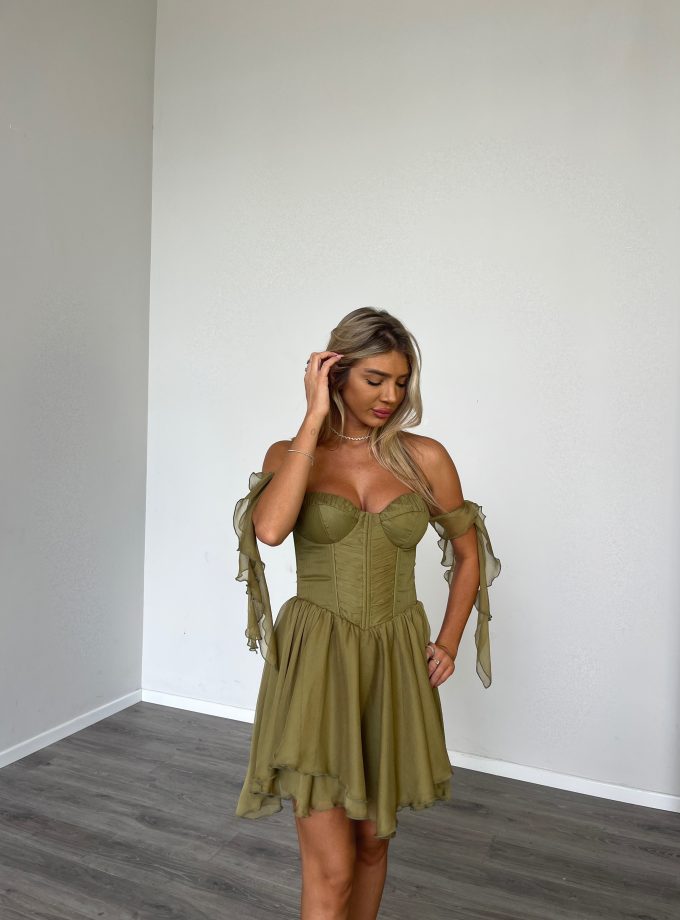 שמלת דבי ירוק זית