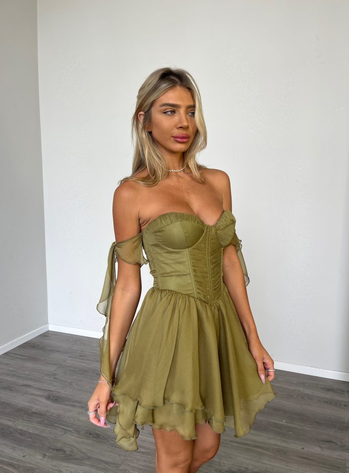 שמלת דבי ירוק זית