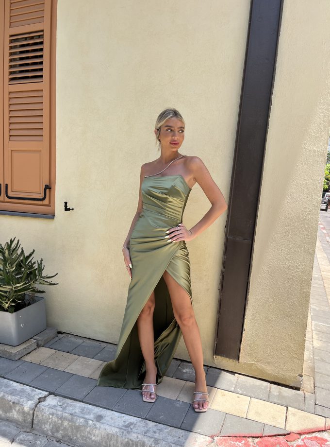 שמלת ערב נועה ירוק זית