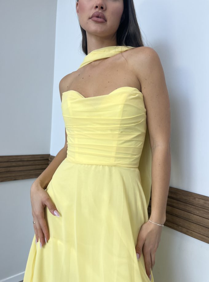 שמלת ערב אפריל צהוב