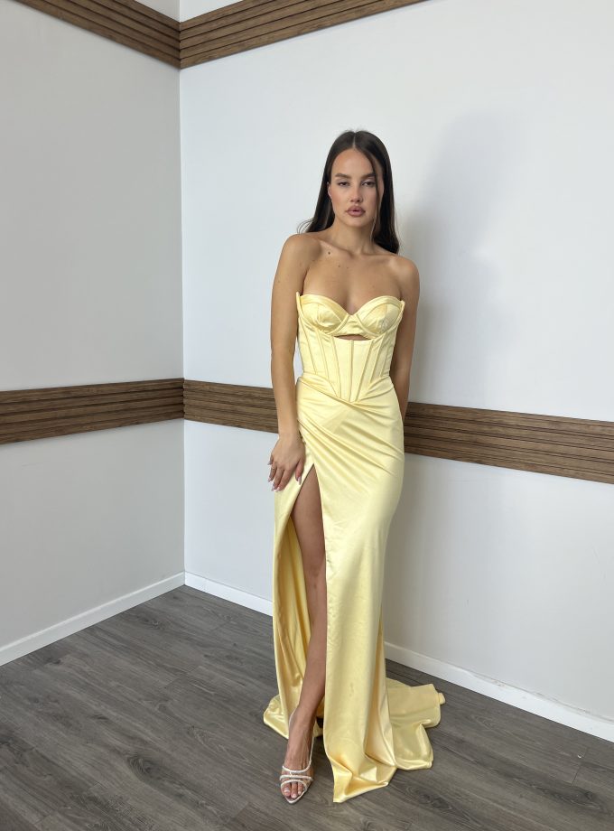 שמלת ערב אמור צהוב