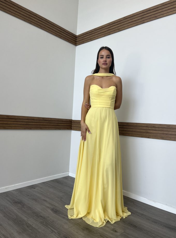 שמלת ערב אפריל צהוב