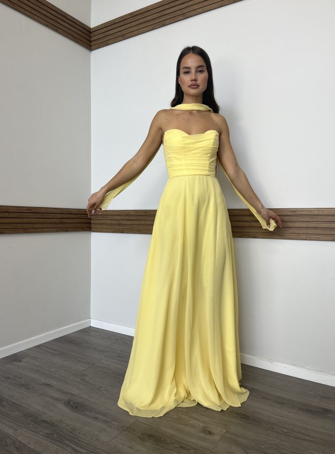 שמלת ערב אפריל צהוב