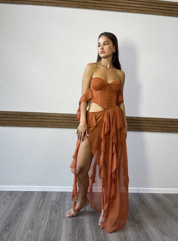 שמלת ערב כריס כתום