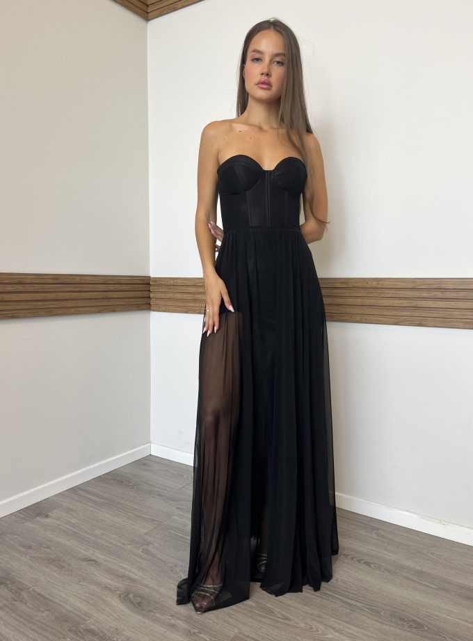 שמלת גלוס שחור