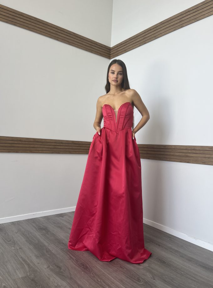 שמלת ערב מיאמי אדום קורל