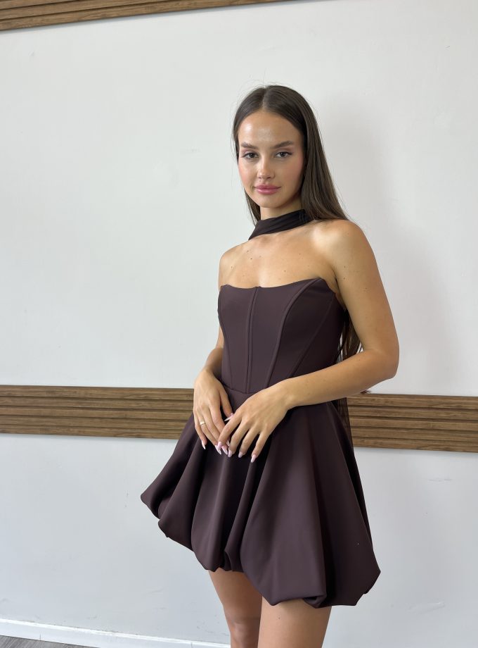 שמלת תאיר חום