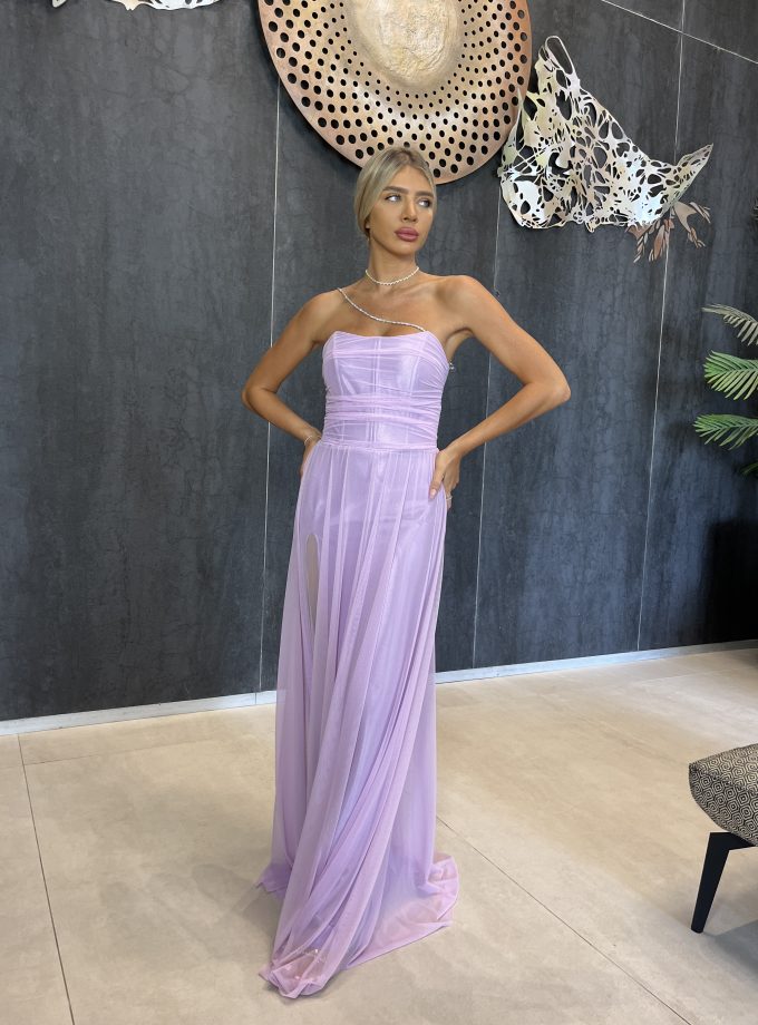 שמלת ערב סידני סגול לילך