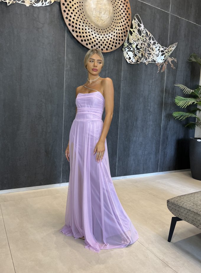 שמלת ערב סידני סגול לילך