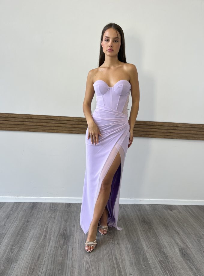 שמלת ערב מוריאל סגול לילך