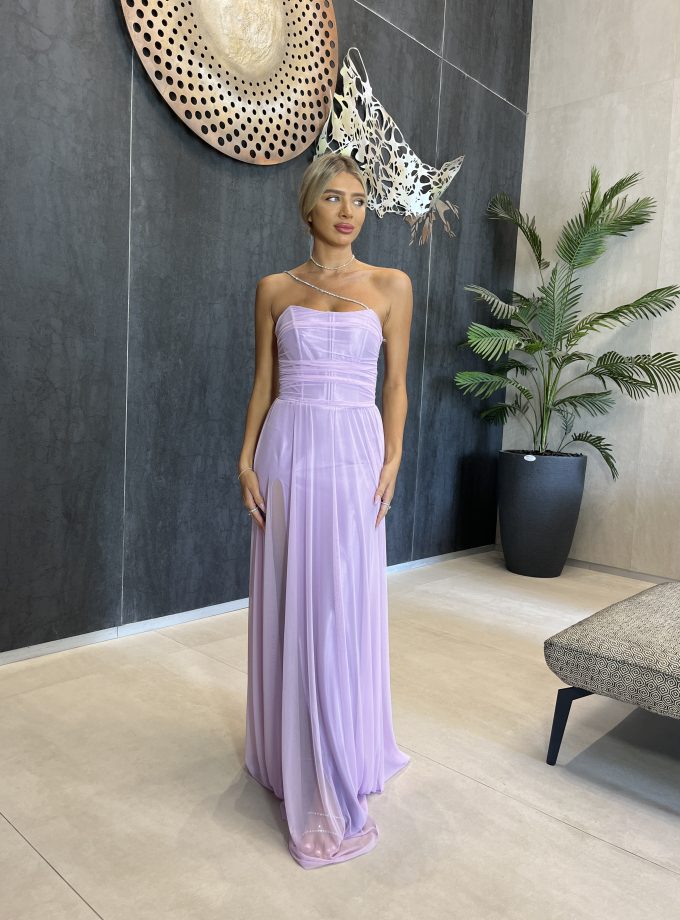 שמלת ערב סידני סגול לילך