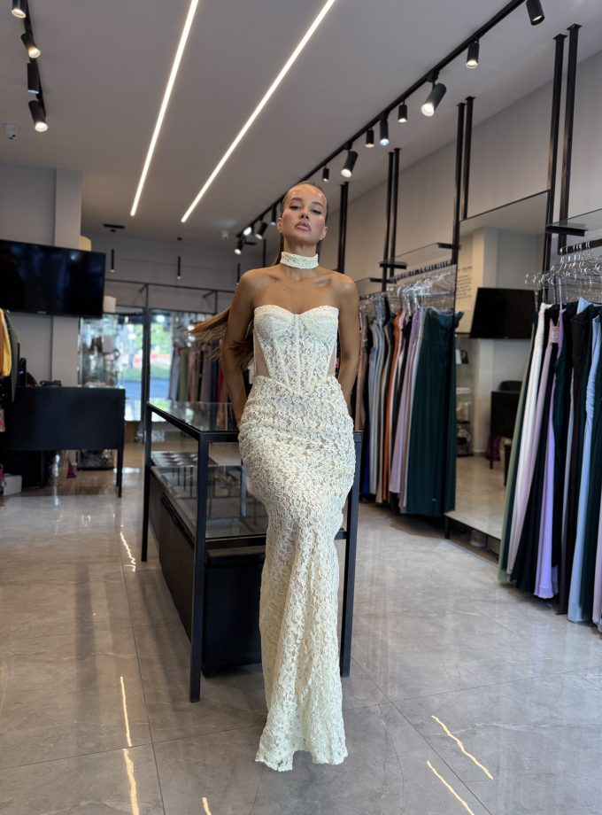 שמלת וגאס מקסי צהוב