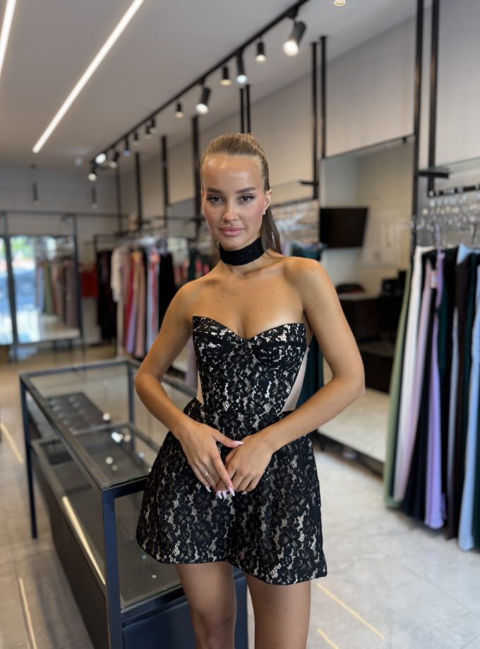 שמלת וגאס מיני שחור