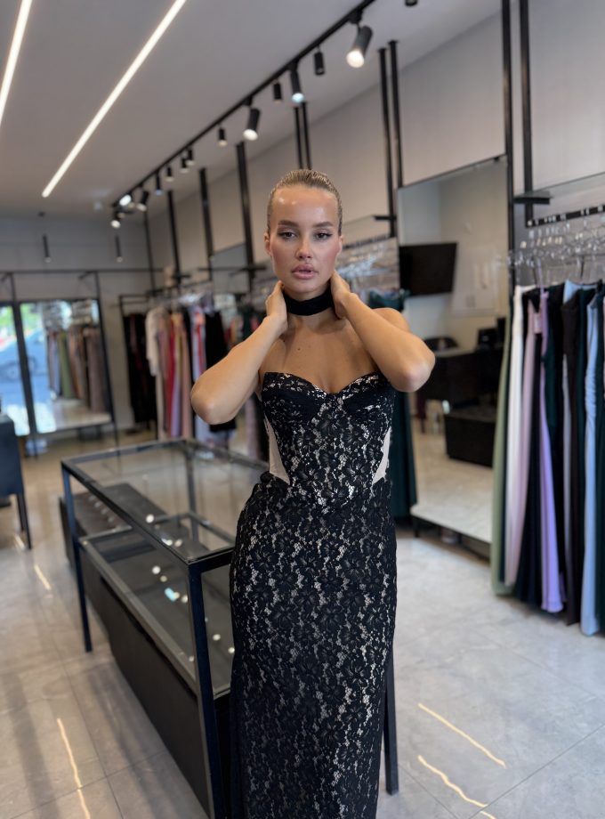 שמלת וגאס מקסי שחור