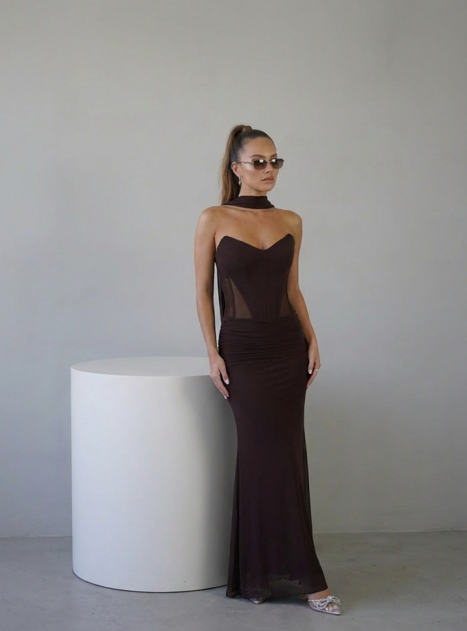 שמלת ערב שילת חום