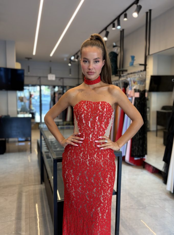 שמלת מונאקו מקסי אדום