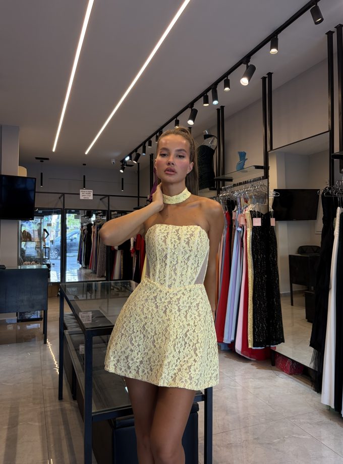 שמלת מונאקו מיני צהוב