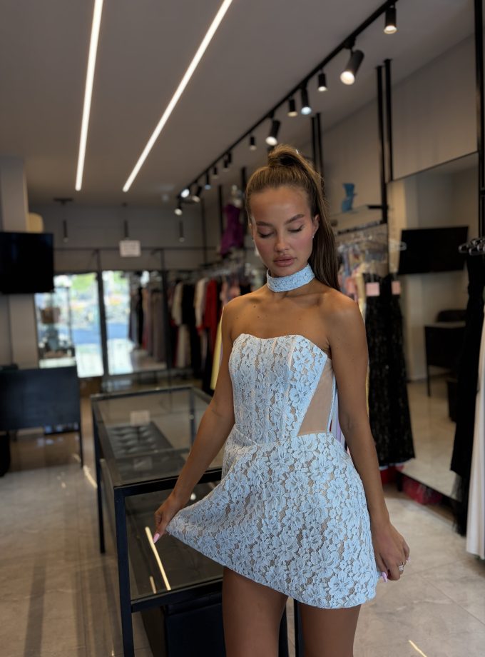 שמלת מונאקו מיני תכלת