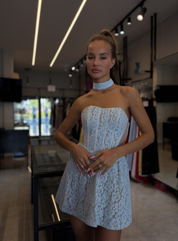 שמלת מונאקו מיני תכלת