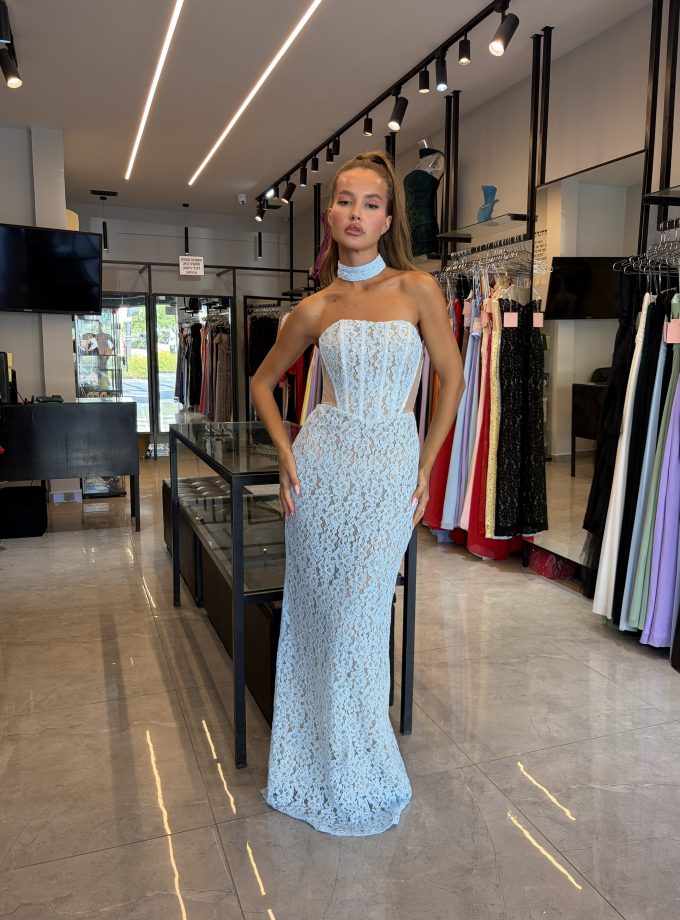 שמלת מונאקו מקסי תכלת