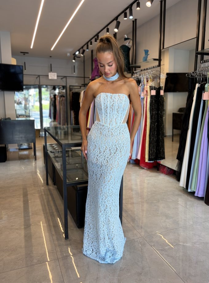 שמלת מונאקו מקסי תכלת