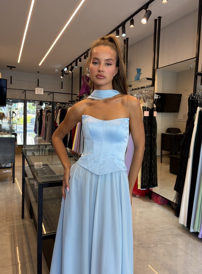 שמלת ערב מנואלה תכלת