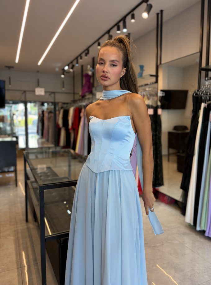 שמלת ערב מנואלה תכלת