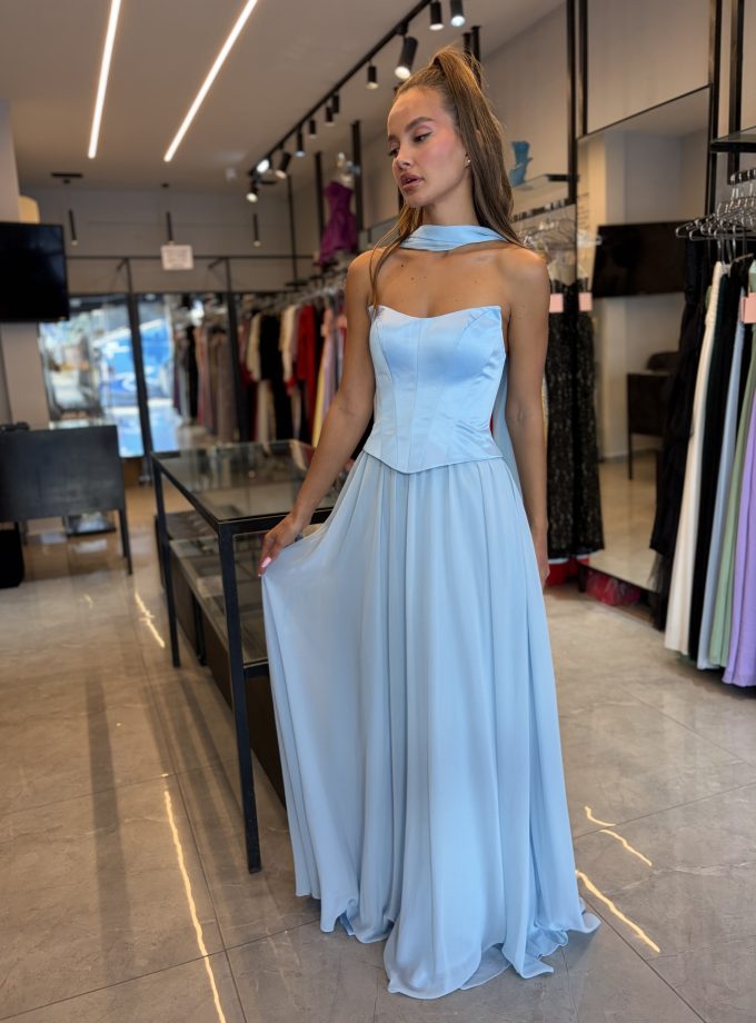 שמלת ערב מנואלה תכלת