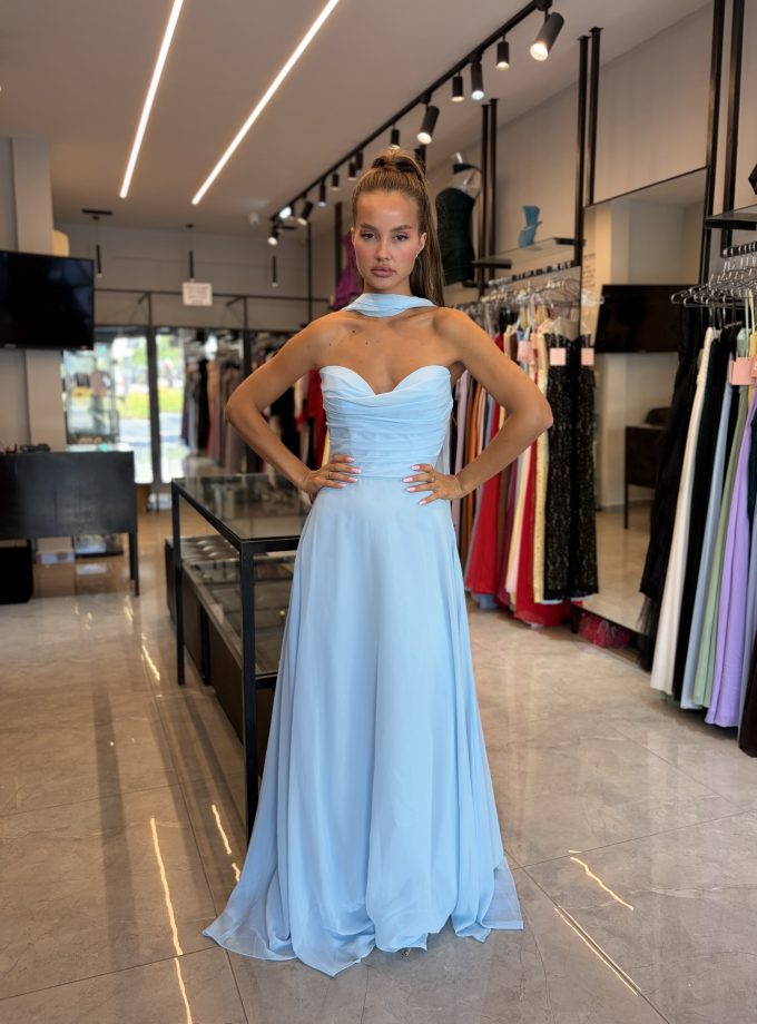 שמלת ערב אפריל תכלת