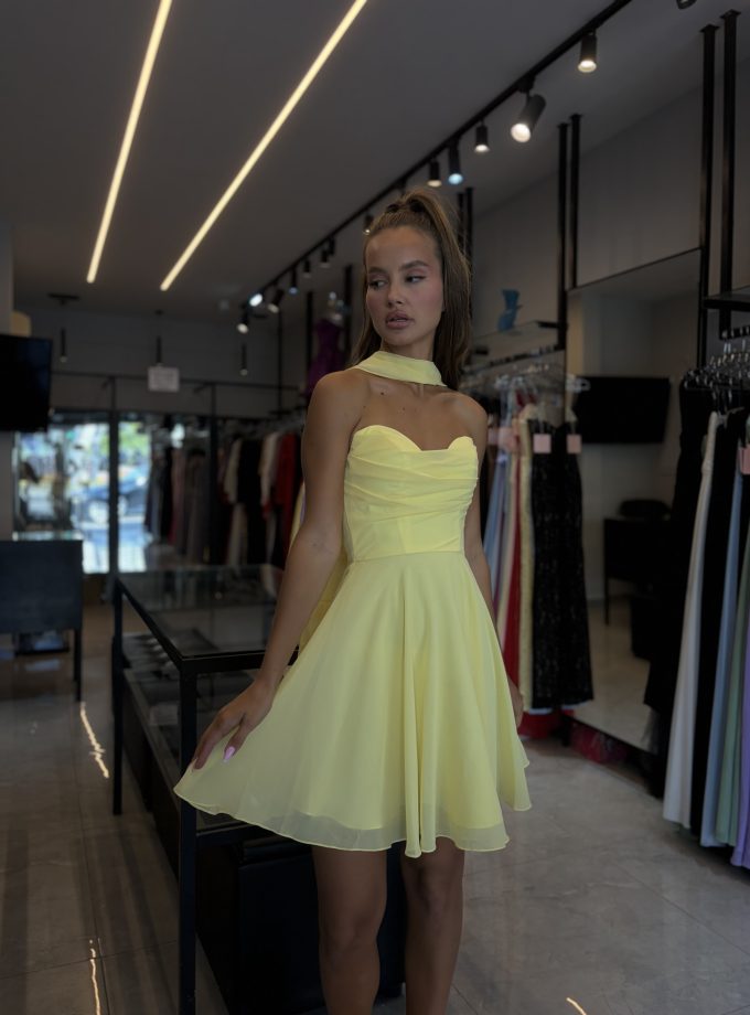 שמלת ערב אפריל מיני צהוב