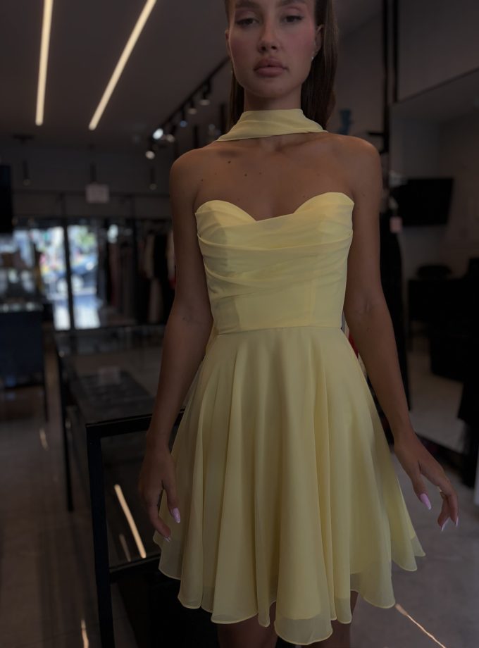 שמלת ערב אפריל מיני צהוב