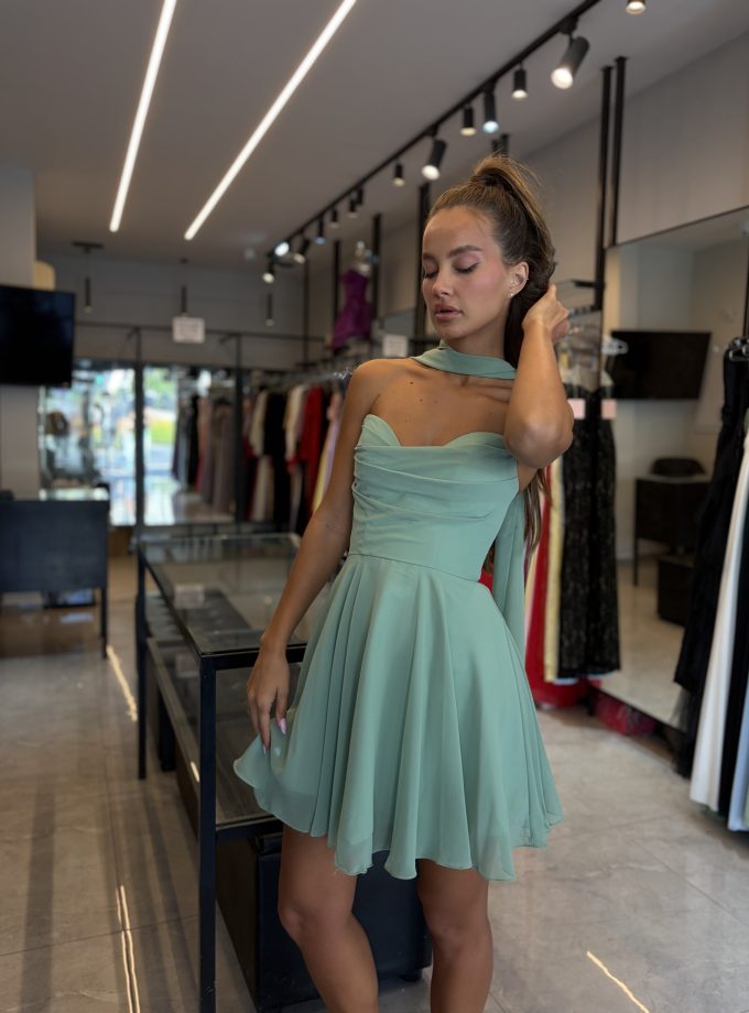 שמלת ערב אפריל מיני ירוק