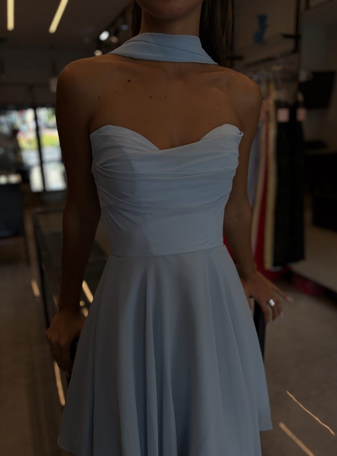 שמלת ערב אפריל מיני תכלת