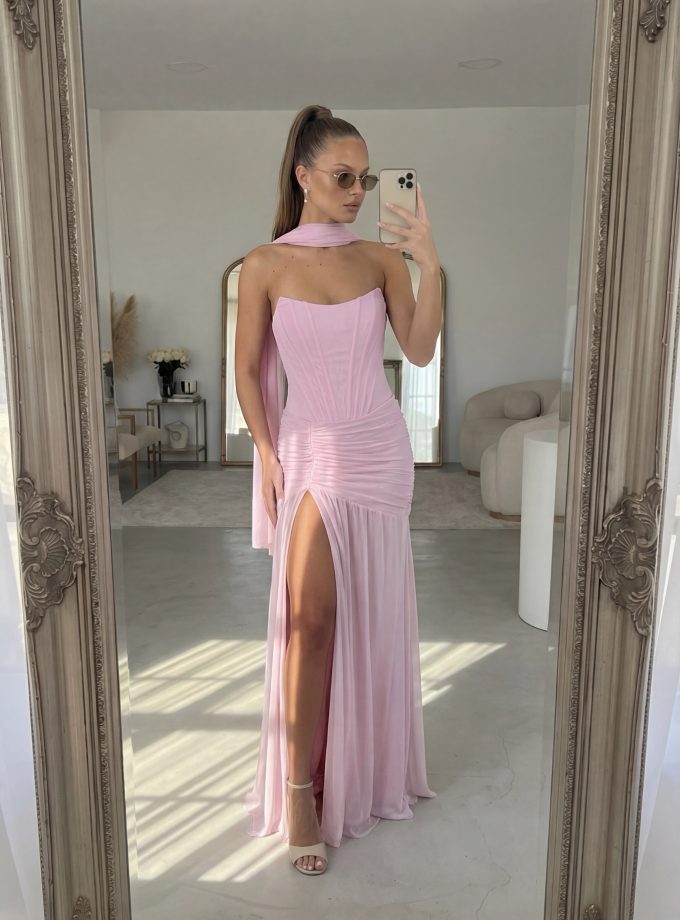 שמלת ערב שילה ורוד