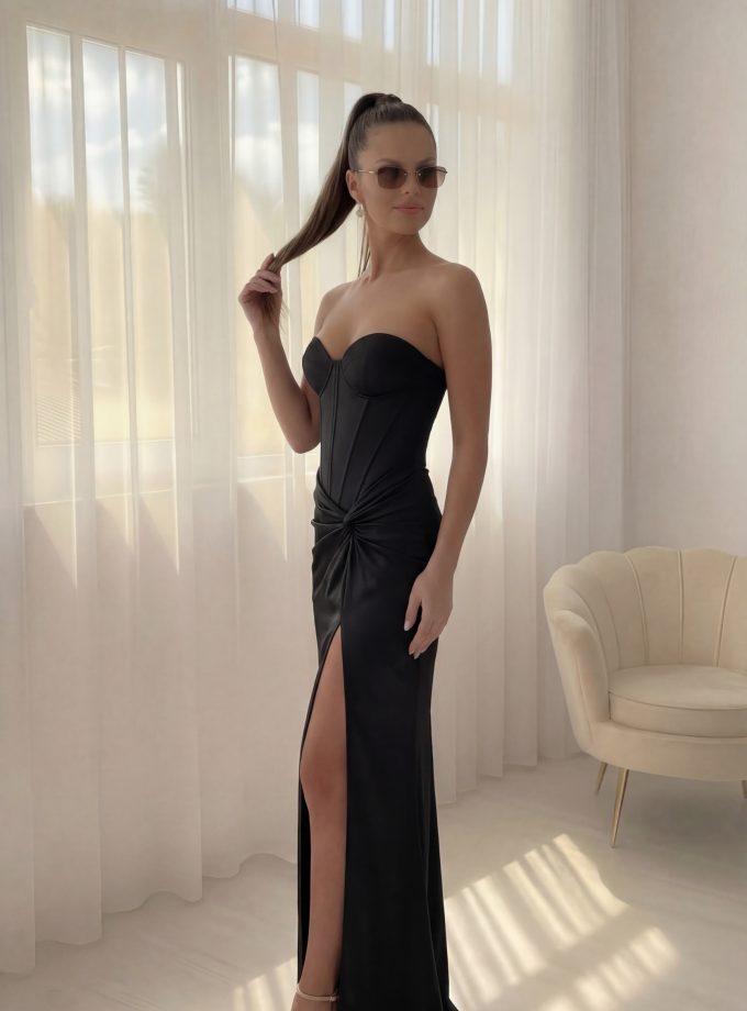 שמלת ערב סלין שחור